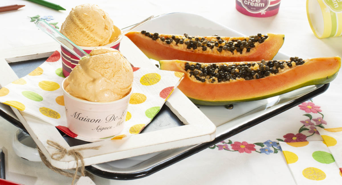 HELADO DE PAPAYA CREMOSO ¡El mejor postre sin horno! +RECETA #29MAY