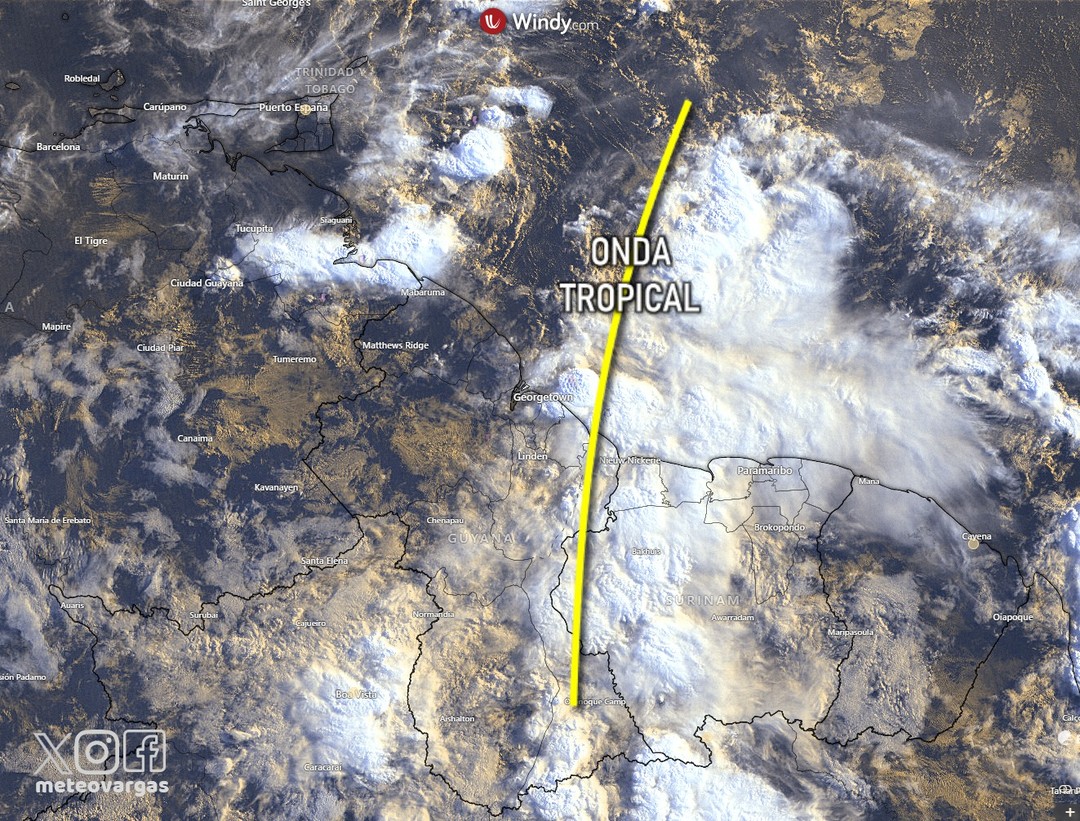 Primera onda tropical podría afectar con lluvias en zonas de Guayana, Monagas y Anzoátegui