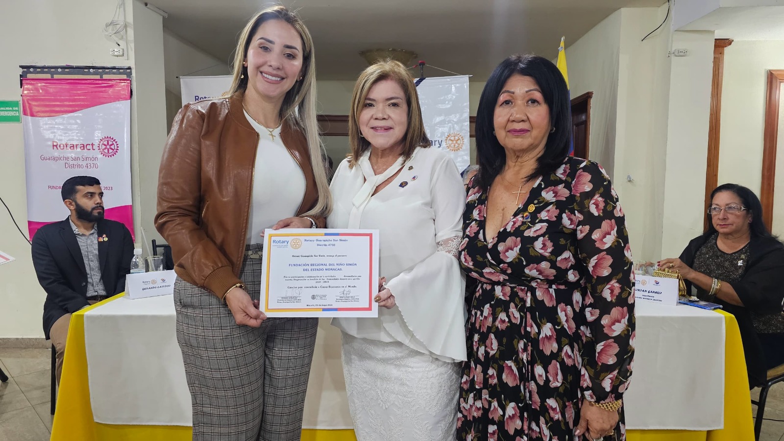 Rotary Guarapiche San Simón reconoce labor social de primera dama de Monagas