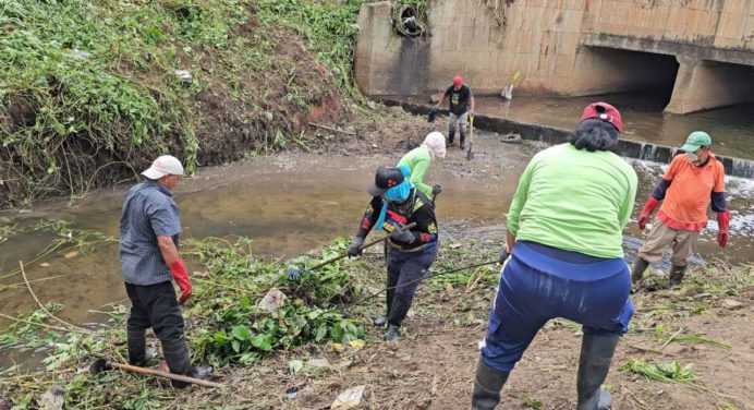 Cuadrillas limpian caño del sector 19 de Abril para evitar problemas con las lluvias