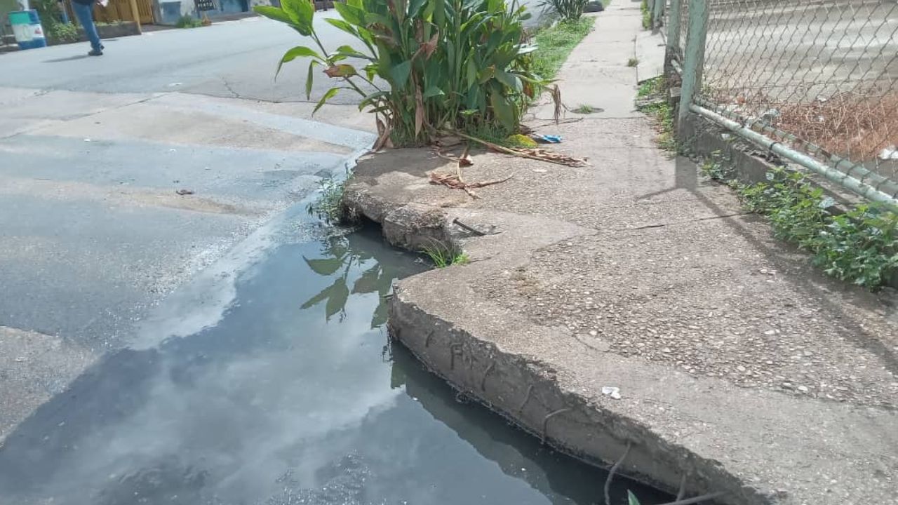 aguas servidas en la calle