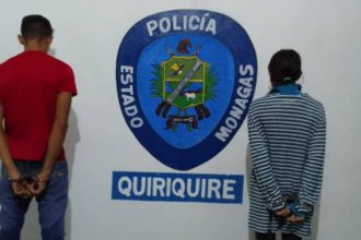 Detienen a pareja en Quiriquire