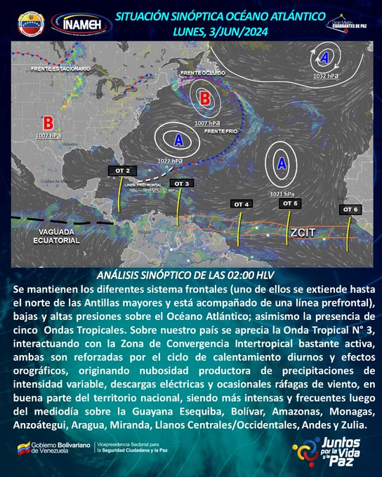 Onda tropical 3 se desplazará por el centro del país: Aquí el pronóstico del Inameh