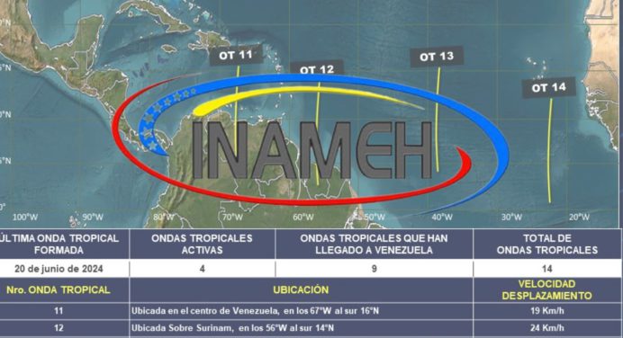 Reporte del Inameh anuncia lluvias en estos estados del país este viernes
