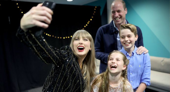 Taylor Swift se fotografió con el príncipe Guillermo y sus hijos durante concierto