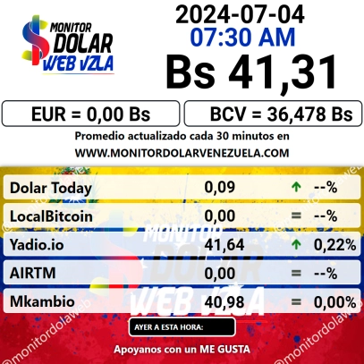 dolartoday en venezuela precio del dolar este lunes 8 de julio de 2024 laverdaddemonagas.com monitor 1212 1