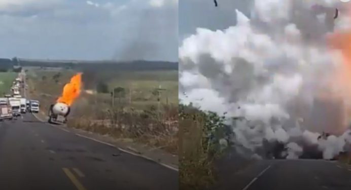 Múltiples heridos tras explosión de camión cisterna en Brasil (+VIDEO)