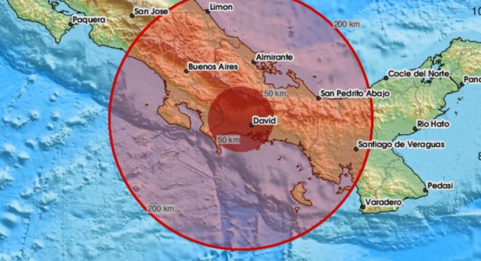 Temblor de 5,9 estremeció la frontera entre Panamá y Costa Rica