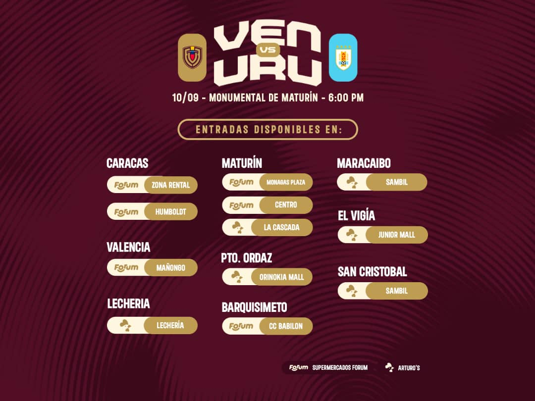 Comienza la venta de entradas para el partido Venezuela Vs. Uruguay en Maturín (+PRECIO)