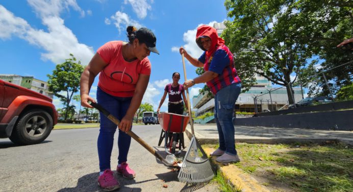 Ejecutan mantenimiento en la avenida Raúl Leoni