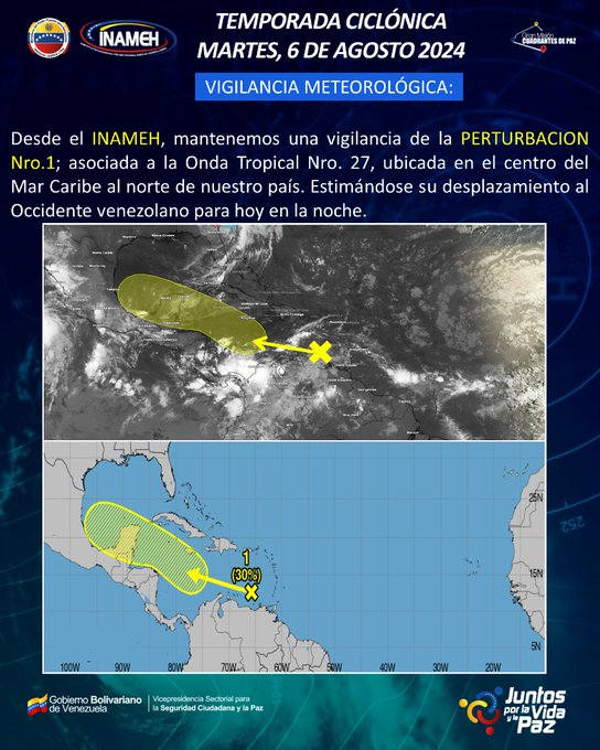 Se prevé descargas eléctricas asociadas a onda tropical para este martes #6Ago