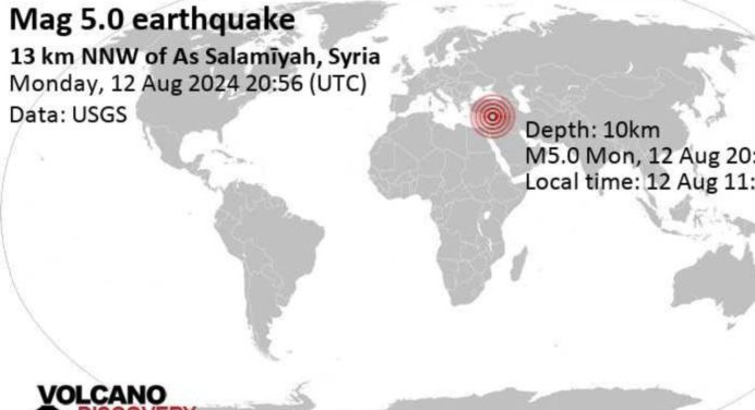 Terremoto en Siria de 5,5 deja una víctima mortal y 26 heridos