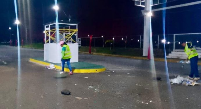 Alcaldía ejecutó limpieza nocturna en los alrededores del Monumental de Maturín