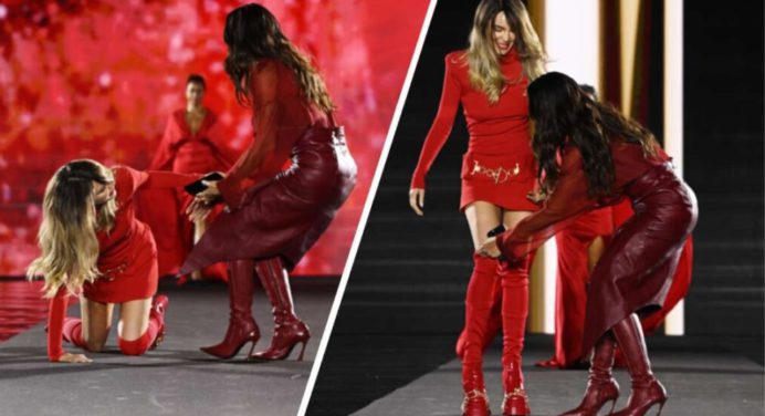 Belinda tropieza, cae y Anitta le ayuda a levantarse (+VIDEO)