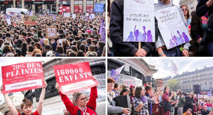 Miles de manifestantes en París respaldan a Gisèle Pelicot y a víctimas de violación