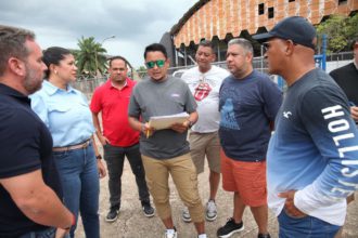 Jhonny Maceda, delegado de Organización por MinDeportes, encabeza la delegación que inspecciona las obras en el Polideportivo de Maturín