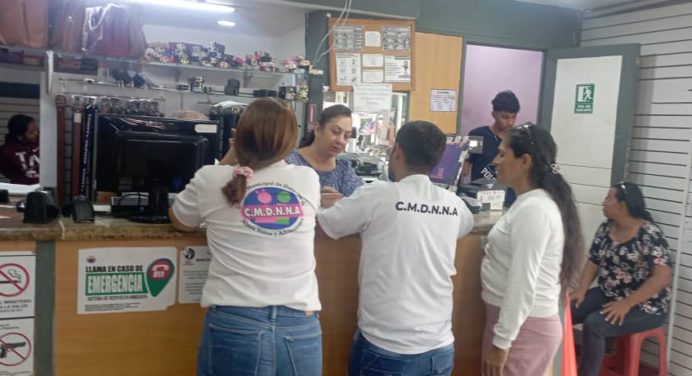 Cmdnna fiscaliza los permisos de trabajo de adolescentes en comercios de Maturín