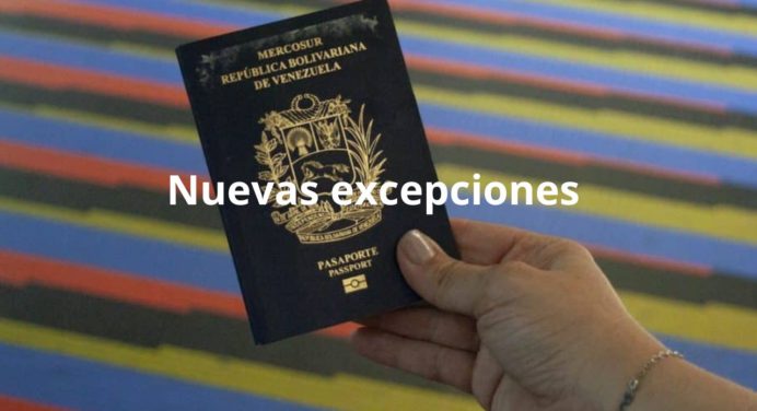 Estas son las nuevas excepciones para venezolanos con pasaporte vencido