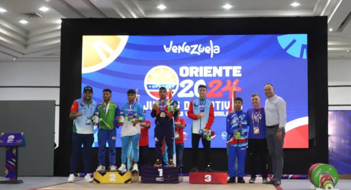 Entregan medallas de oro en levantamiento de pesas de los Juegos Oriente 2024