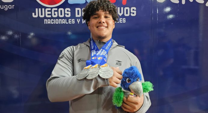 Luis Gómez suma tres de plata en las pesas para Monagas