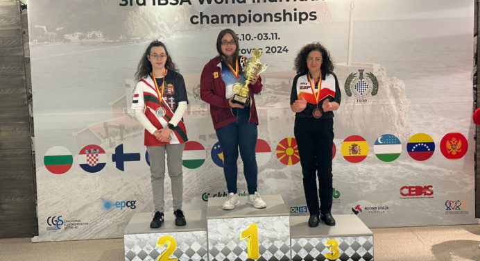 Monaguense Bárbara Palacios se tituló campeona mundial de ajedrez para invidentes