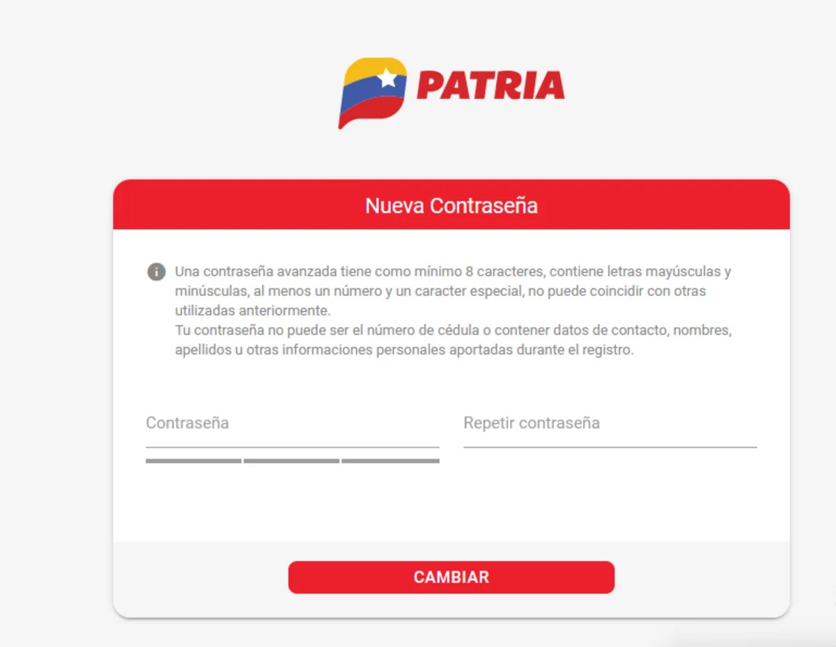 acceso al Sistema Patria