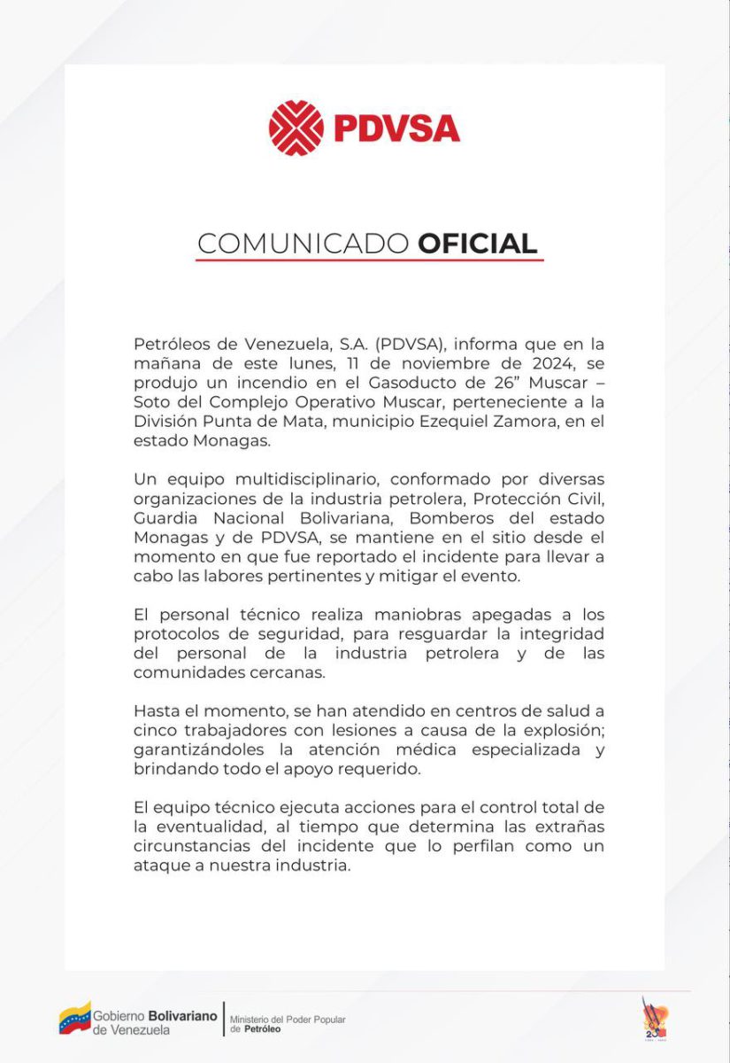 pdvsa cinco heridos deja incendio en complejo operativo muscar laverdaddemonagas.com pdvsa1