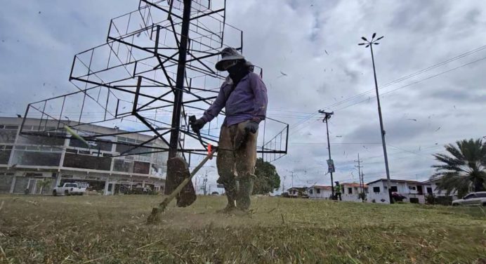 Cuadrillas de ornato municipal embellecen Parque del Este y Redoma de La Floresta