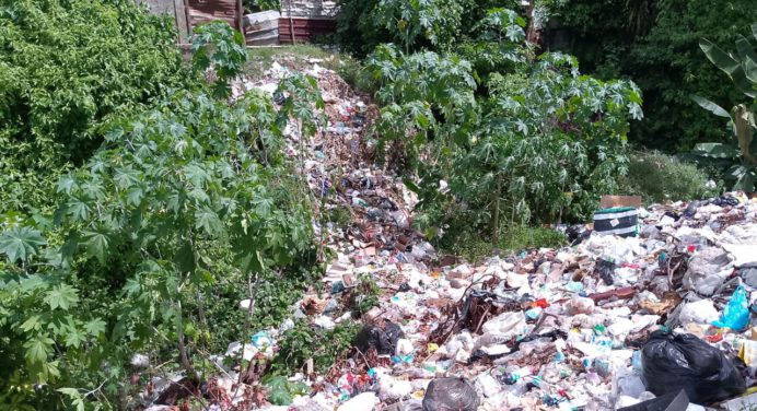 El bajo de la calle Simón Bolívar convertido en un vertedero de basura