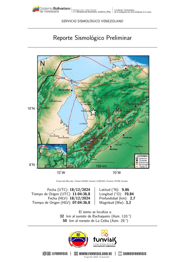 Registran temblor en el Zulia este miércoles #18Dic