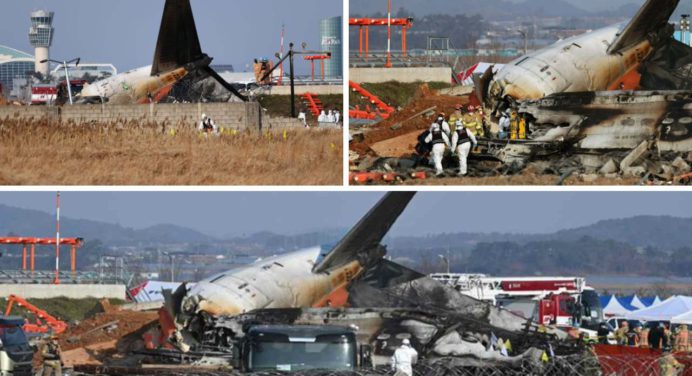 Tragedia: 179 muertos y 2 rescatados deja accidente aéreo en Corea del Sur