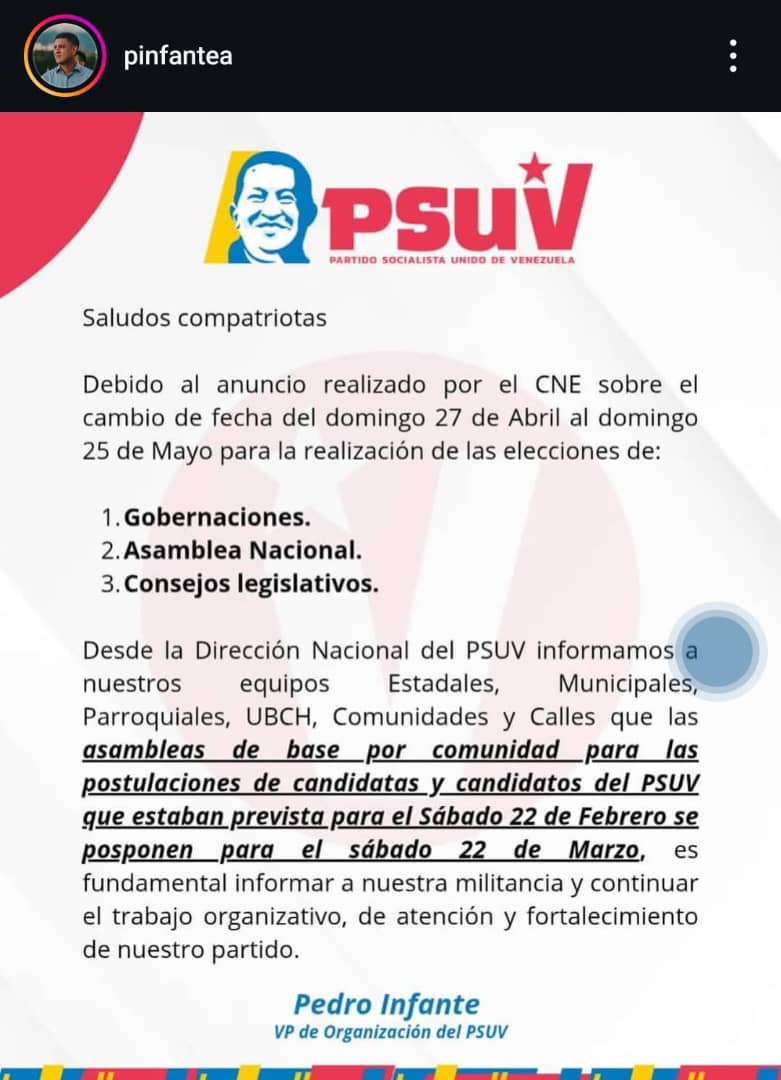 cambian fecha de postulaciones del psuv laverdaddemonagas.com comunicado0