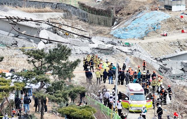 Derrumbe de un puente en construcción en Corea del Sur deja 4 muertos y 6 heridos 3 Derrumbe de un puente