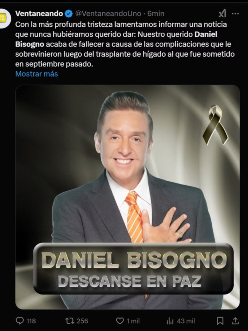 fallece el conductor mexicano daniel bisogno laverdaddemonagas.com image