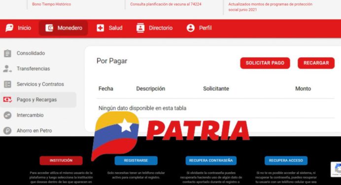Recarga Cantv y otras operadoras desde PATRIA