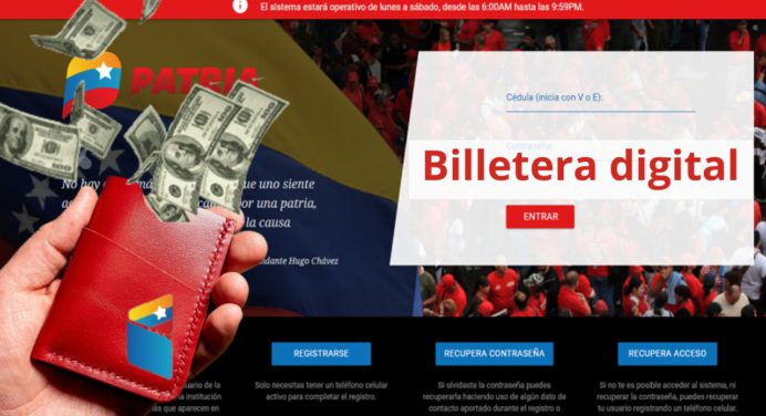 Billetera digital del Sistema Patria con BONO en puerta ¡Pendiente este14-MAR!