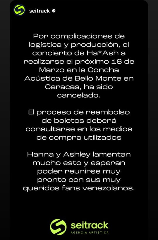 Concierto de Ha*Ash en Venezuela fue cancelado 2 Concierto de Ha*Ash en Venezuela fue cancelado