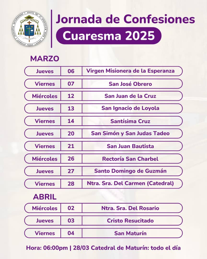 diocesis de maturin comenzo jornada de confesiones laverdaddemonagas.com confesiones horarios1