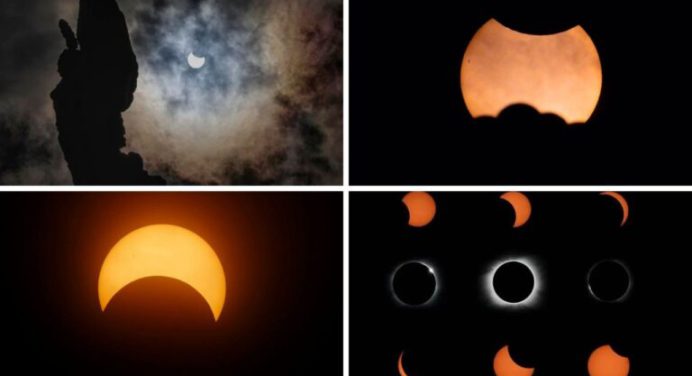El sol mordido por la luna acaparó la atención en eclipse parcial que se apreció en España
