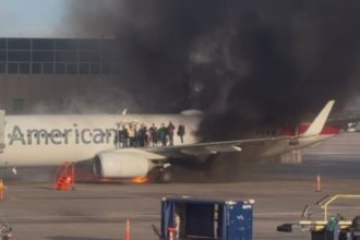 Incendio de un avión