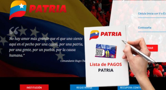 Lista de pagos PATRIA activos desde el 24 al 31 de marzo (+montos)