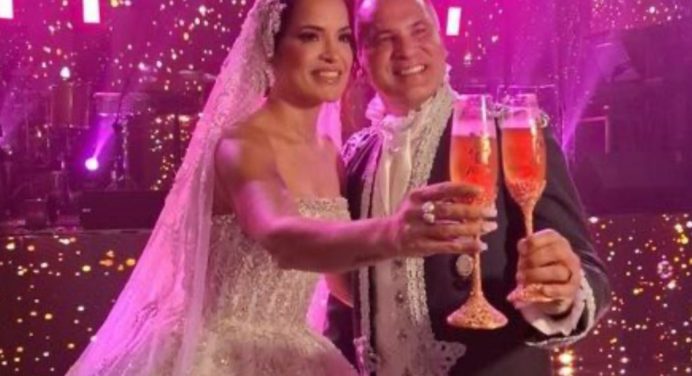 Omar Vizquel y Mónica Gemza celebraron su boda con lujo y amor (+video)