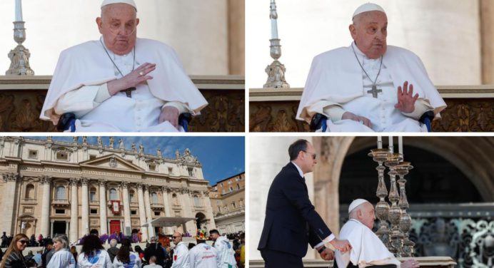 El Papa Francisco reapareció ante los fieles en medio de su convalecencia
