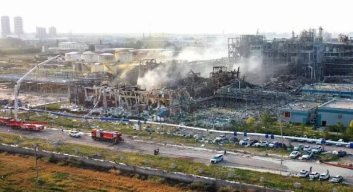 Explosión en planta química del este de China deja 5 personas muertas y 6 desaparecidos