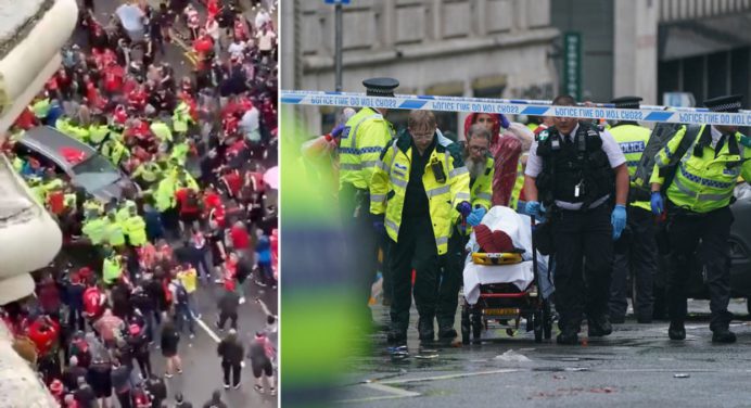 Policía de Liverpool arrestó a un hombre por arrollar a hinchas durante celebración