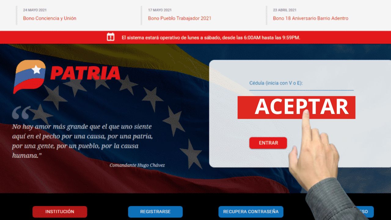 Billetera PATRIA con BONO