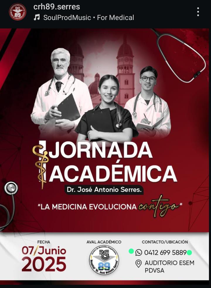 Jesús Alberto Silva: Este 7 de junio se realiza I Jornada Académica Dr. José Antonio Serres 2 flyer1