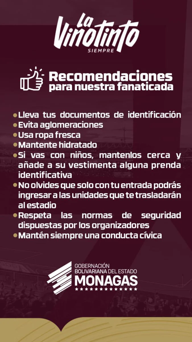 Para ir al Monumental al juego Venezuela - Bolivia ten en cuenta estas recomendaciones 3 normativa1