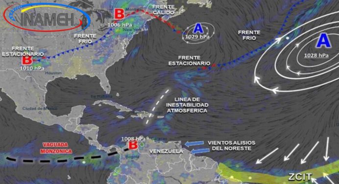 Alerta meteorológica: Vaguada monzónica en Venezuela