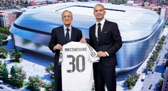 Argentino Franco Mastantuono fue presentado por el Real Madrid
